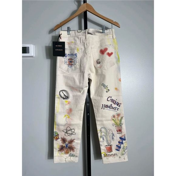 Free People x Mother Scrapper Cuff Fray Ankle Jeans Size 27 NWT - Picture 7 of 7